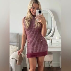 NWT ZARA FAUX FUR TEXTURED DRESS S